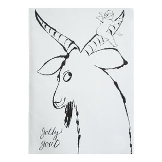 1990 Andy Warhol Colouring Book - Golly Goat (Matted) For Sale