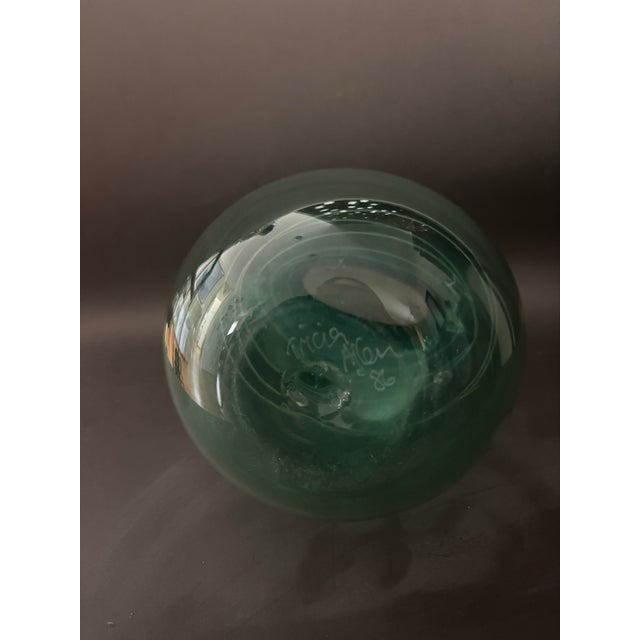 Authentic 1986 Tricia Allen Signed Australian Studio Art Glass Vase For Sale - Image 4 of 6