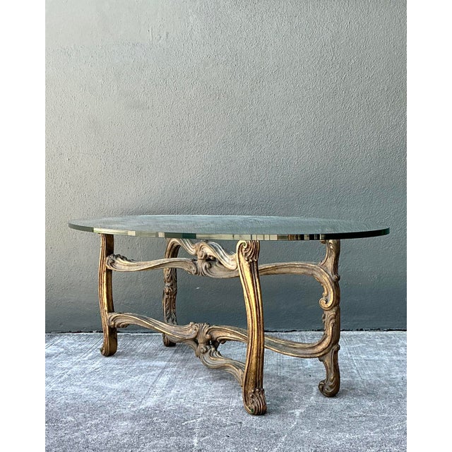 Wood Vintage Gilt Tipped Coffee Table After Maison Jansen For Sale - Image 7 of 12