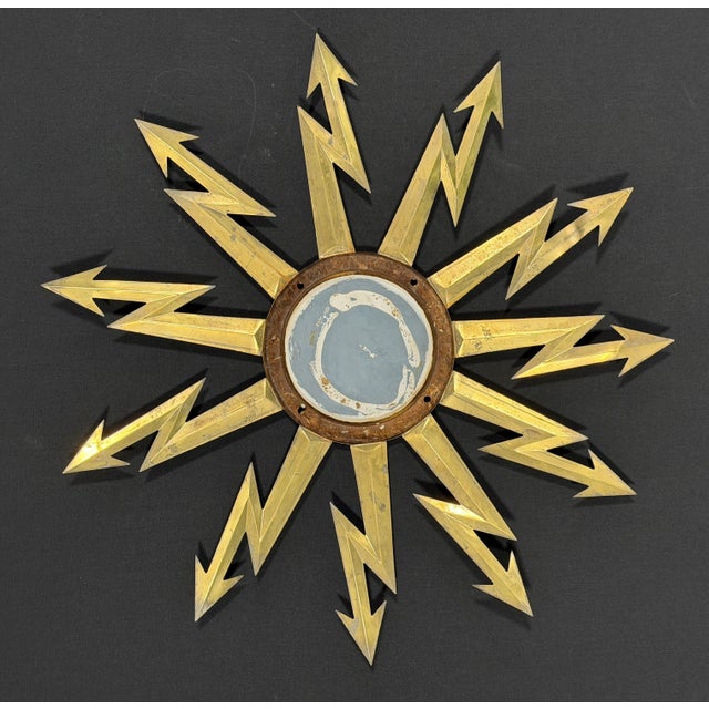 Vintage Hollywood Regency Sunburst Mirror, 1980 For Sale - Image 6 of 8