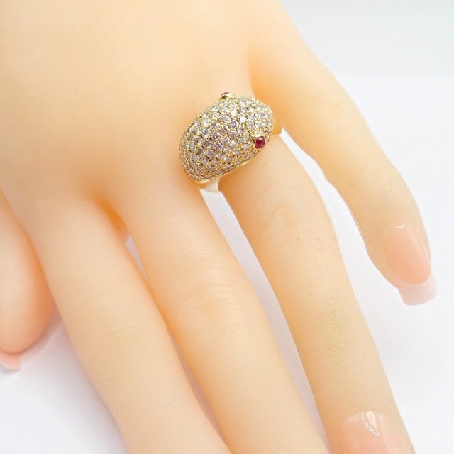 Vintage Tiffany & Co. Elsa Peretti Yellow Gold Diamond Ruby Bird Ring, Size 5 For Sale - Image 13 of 17