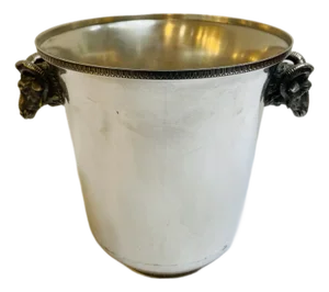 Antique Silver-Plated Champagne Cooler with Handles, 1930s