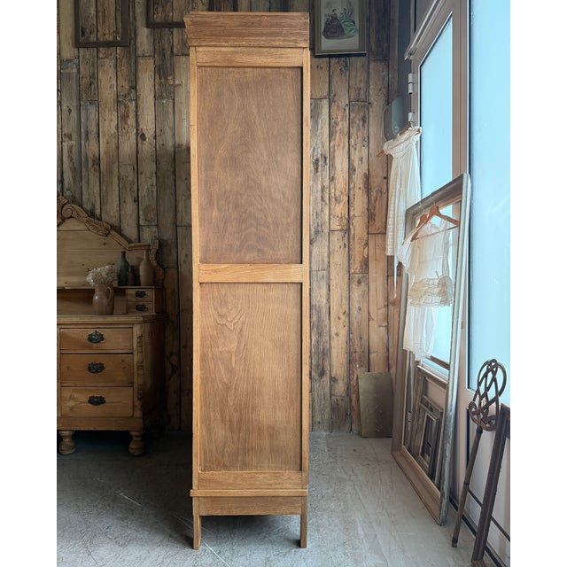 Large Art Deco Oak Wardrobe, 1930s For Sale - Image 4 of 17