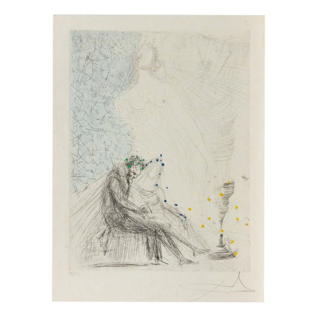 Couple with a Candle, 1960s, Etching For Sale