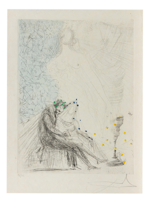 Couple with a Candle, 1960s, Etching