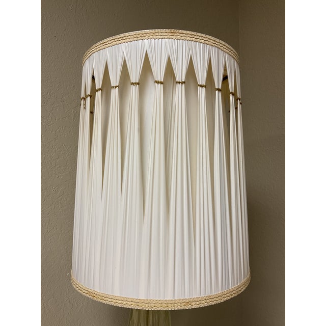 Mid 20th Century Stunning Pair of Murano Glass Lamps W/ Venetian Shades - a Pair For Sale - Image 9 of 15