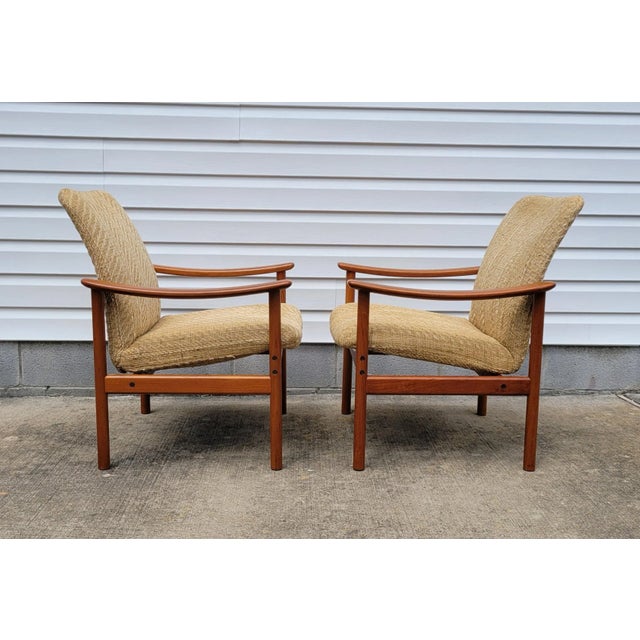1960s 1960s Mid Century Teak Chairs by Alf Svensson -Pair For Sale - Image 5 of 12
