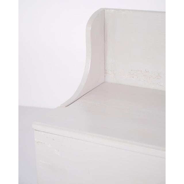 Antique Grey Storage Bench in Pine Wood, 1890s For Sale - Image 4 of 11