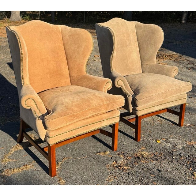 Tan Ralph Lauren Suede Devonshire Chair For Sale - Image 8 of 8
