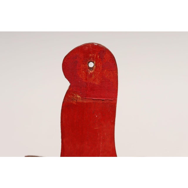Vintage Folk Art Carved "Cat" Hand-Painted Red and Black Wooden Matchbook Holder For Sale - Image 13 of 13
