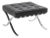 Contemporary Modern Barcelona Style Black Leather and Chrome Ottoman Footstool For Sale
