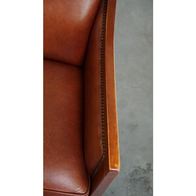 Set of Brown Leather Armchairs For Sale - Image 9 of 11