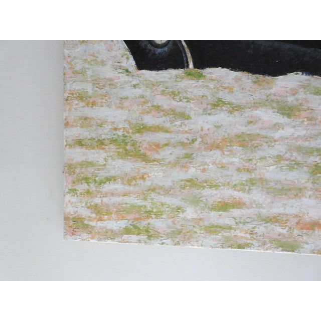 Blue Mid 20th Century French Harbor Painting For Sale - Image 8 of 10