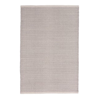 Dash & Albert by Annie Selke Herringbone Dove Grey Woven Cotton Rug, 8' 6" x 11' 6" For Sale