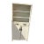 Vintage White Enamel Metal Kitchen Hutch Cabinet With Open Shelving For Sale