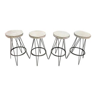 Mid-Century Vintage Frederick Weinberg Style Bar Stools - Set of 4 For Sale