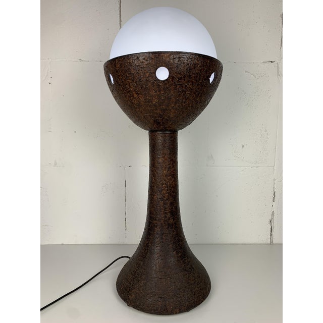 Glass Mid-Century Brutalist Dutch Ceramic Mushroom Floor Lamp, 1960s For Sale - Image 7 of 11