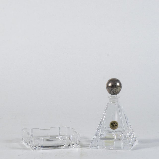 20th Century Crystal Bottle and Ashtray from RCR, Set of 2 For Sale - Image 8 of 8