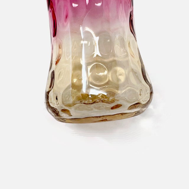 Antique Amberina Glass Celery Vase – Victorian Inverted Thumbprint For Sale - Image 9 of 9