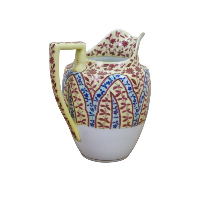 Victorian Antique Royal Vienna Floral Chintz Porcelain Serving Pitcher Jug 9" For Sale - Image 3 of 15