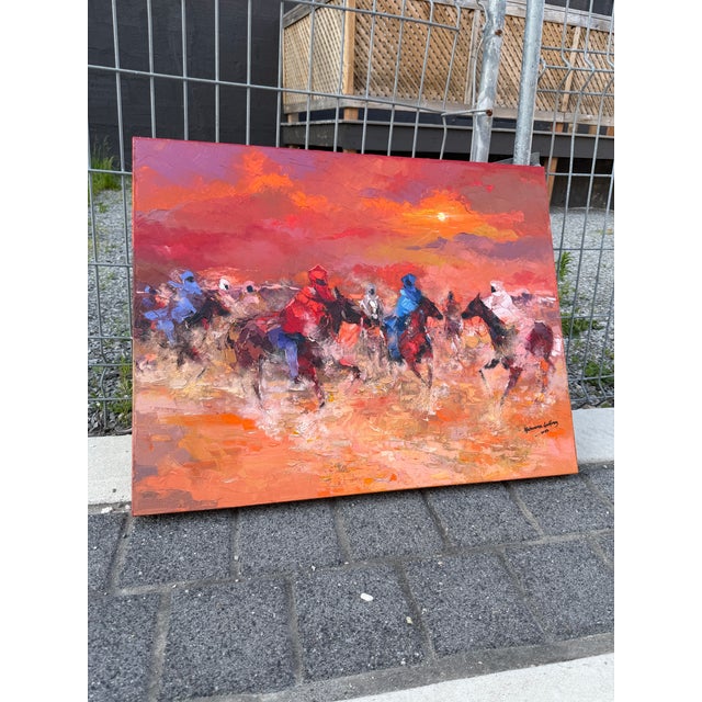 2020s Golden Dust Thunder by Godfrey Afebuame, Oil on Canvas (2026) Impasto For Sale - Image 5 of 6