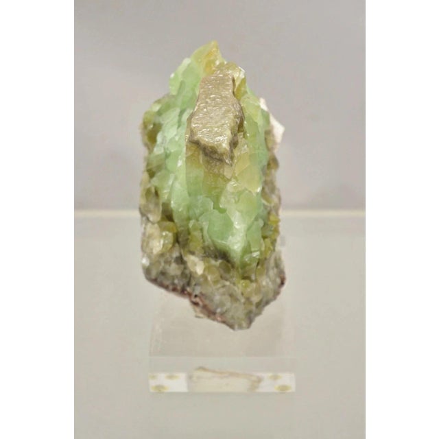 Late 20th Century Late 20th Century Large Green Calcite Quartz Mineral Geode Specimen Sculpture by Brenda Houston For Sale - Image 5 of 11