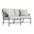Brown Jordan Venetian Loveseat, Textured Pewter frame with Fusion Dove fabric For Sale - Image 12 of 12