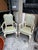 Up for consideration is a beautiful vintage pair of green gingham country core chairs. These would look lovely in your...