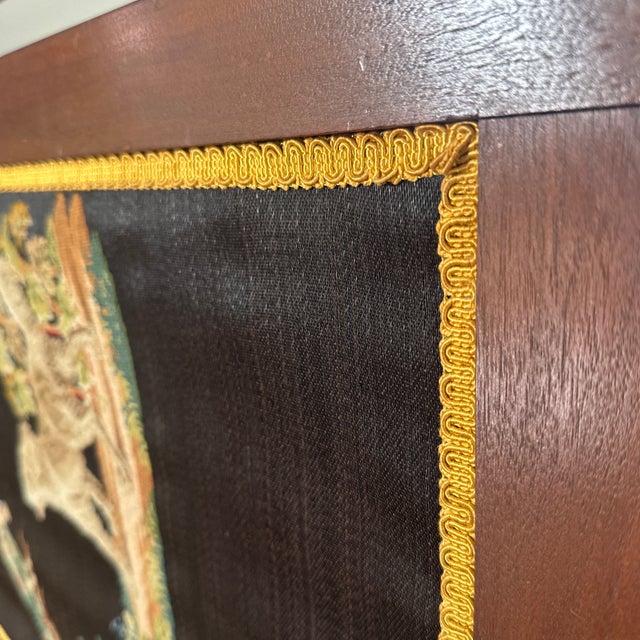 Victorian Style Needlepoint Parrot With Dog Fire Screen For Sale - Image 9 of 12