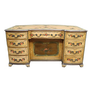 Venetian Style Hand-Painted Kneehole Desk For Sale