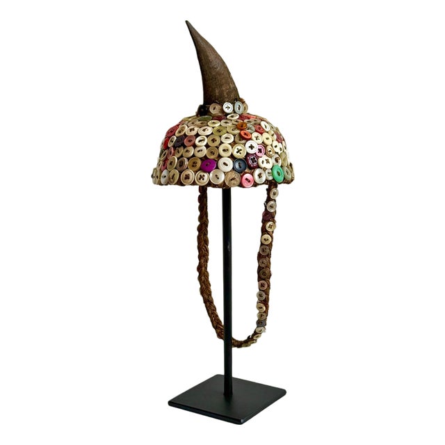 Vintage Original Elders African Lega Hat on Stand For Sale