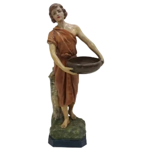 Czechoslovakian Art Deco Terracotta Girl Statue, 1930s