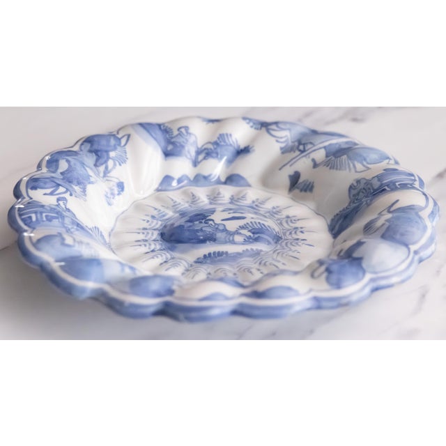Chinoiserie Antique Lobed Frankfurt Delft Chinoiserie Charger, C. 1700 For Sale - Image 3 of 10