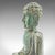 Verdigris Vintage Carved Deity, Oriental, Bronzed Pine, Buddha Figure, Art Deco, c.1930 For Sale - Image 8 of 9