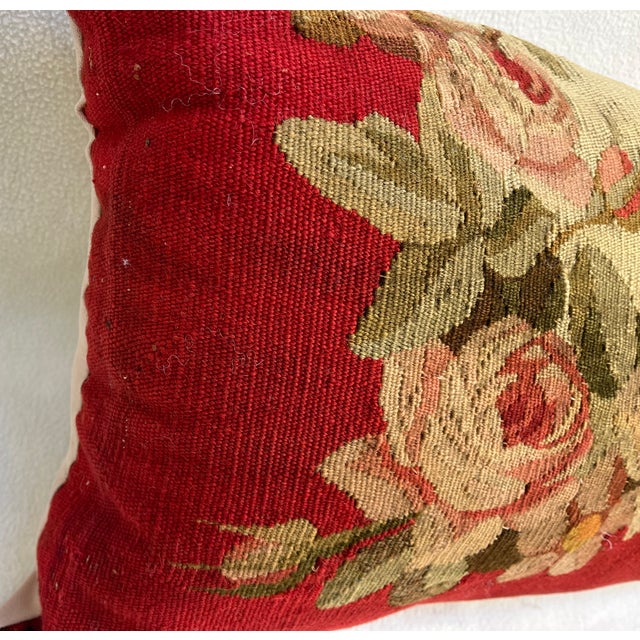 Traditional Pillow With 19th Century Aubusson Tapestry For Sale - Image 3 of 6