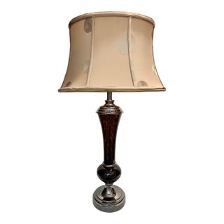 Late Twentieth Century Amber Faux Tortoise Shell Table Lamp For Sale