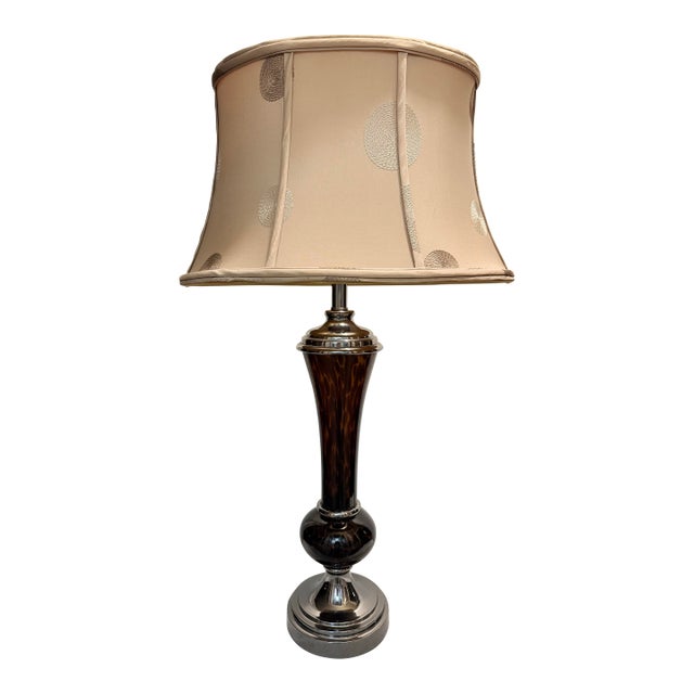 Late Twentieth Century Amber Faux Tortoise Shell Table Lamp For Sale