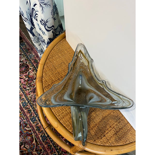 Mid Century Hand Blown Swirl Glass Swan For Sale - Image 4 of 12