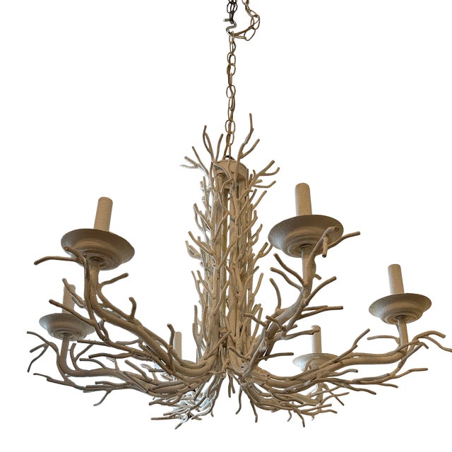 Vintage Italian Faux Coral Chandelier For Sale