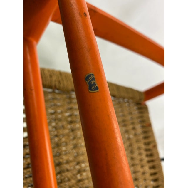 Vintage Gio Ponti Style Orange Chair, Made in Italy For Sale - Image 11 of 13