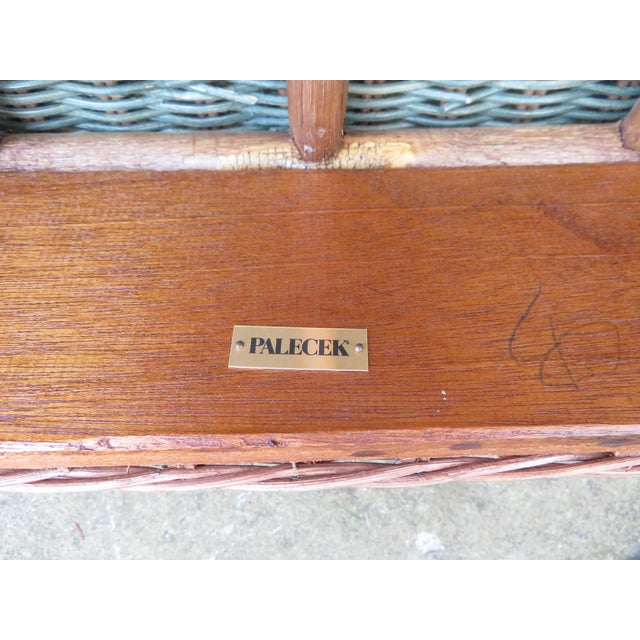 Vintage Palecek Wicker Rattan Wingback Chair ~ Victorian Style ~ Throne Armchair For Sale - Image 17 of 17