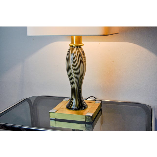 Table Lamp in Murano Glass and Brass, 1970 For Sale - Image 6 of 11
