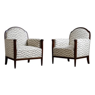 Early-20th Century Pair of Art Deco Armchairs, France For Sale