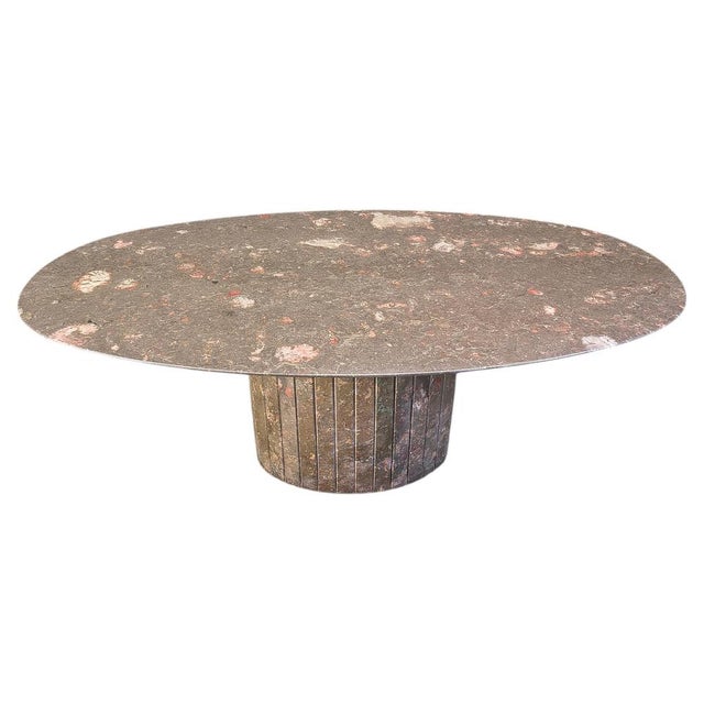 Vintage Oval Marble Dining Table, 1970s For Sale - Image 11 of 11