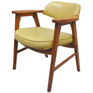 Vintage Gunlocke Mid-Century Modern Danish Style Armchair Desk Office Chair For Sale