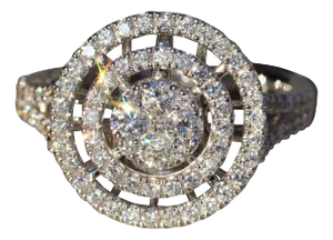 The Bellatrix: Contemporary Double Halo Diamond Ring and Pendant Conversion Piece