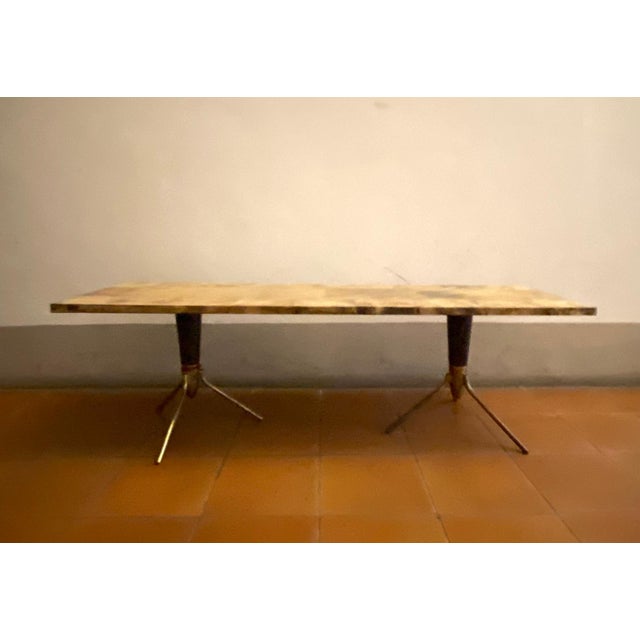 Lacquered Parchment Coffee Table attributed to Aldo Tura, Italy, 1960s, in Good conditions. Designed 1960 to 1969