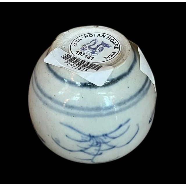 15th Century & Earlier Hoi an Hoard Ship Wreck Small Blue Bird Pottery Jarlet Vase 197181 For Sale - Image 5 of 5