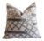 Vintage Batik Accent Pillow Charcoal and Natural Linen For Sale
