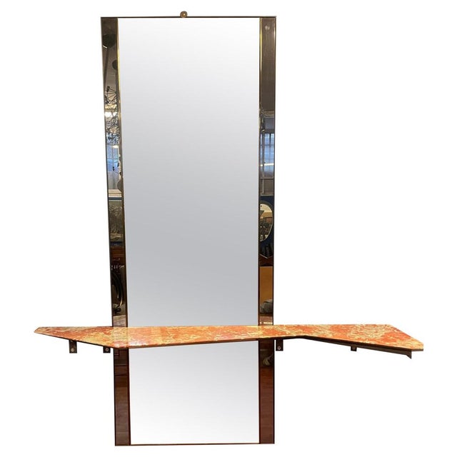 Large Vintage Mirror with Red Marble Console, 1960s For Sale - Image 16 of 16